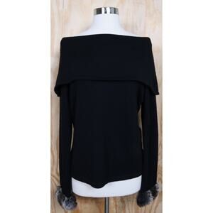 Karen Kane Black Off-the-Shoulder Sweater